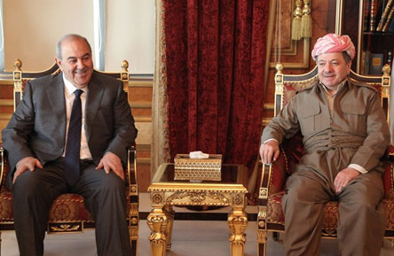 علاوي يلتقي بارزاني ويبحثان تداعيات الأوضاع السياسية في العراق