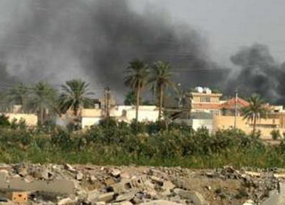 قصف مقرقيادة عمليات الجزيرة والبادية  غرب الرمادي بقذائف الهاون