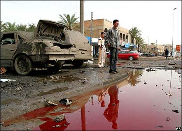 استشهاد واصابة 16 مدنيا بتفجير انتحاري بحزام ناسف في منطقة الكسرة