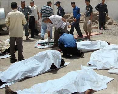 استشهاد واصابة  6  مدنيين بانفجار عبوة ناسفة قرب مقهى شعبي بمنطقة الحسينية في بغداد