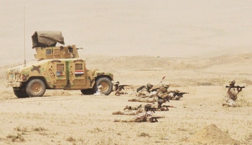 العمليات المشتركة :تدمير معسكر وآليات تعود لمجاميع مسلحة غرب الانبار