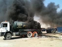 اصابة سائق صهريج وقود بانفجار عبوة ناسفة شمالي صلاح الدين