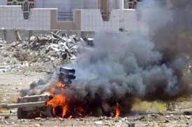 ارهابيون يحرقون عجلة عسكرية في سليمان بيك