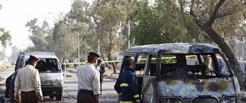 مقتل واصابة 6 مدنيين بانفجار عبوة ناسفة داخل حافلة ركاب في مدينة الصدر