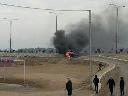 مقتل ارهابيين وحرق سيارتهما في الفلوجة