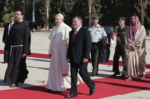 البابا فرنسيس يغادر الاردن متوجها الى بيت لحم في فلسطين