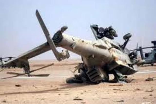 سقوط مروحية لطيران الجيش العراقي في بيجي