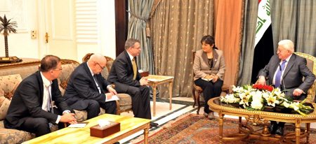 الرئيس العراقي ووزير حارجية  التشيك يبحثان التعاون