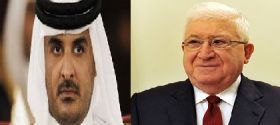 الرئيس العراقي وامير قطر يبحثان تعزيز العلاقات بين البلدين