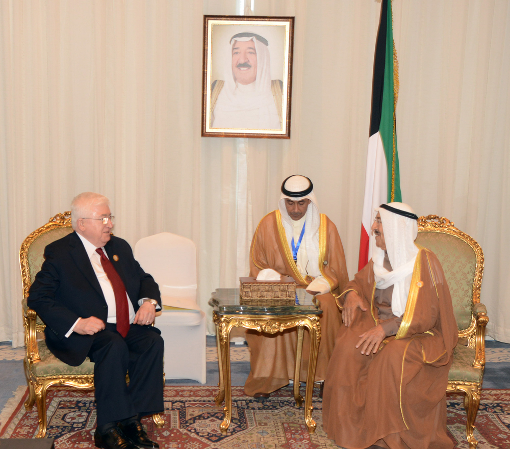 الرئيس العراقي وامير الكويت يبحثان تعزيز العلاقات بين البلدين