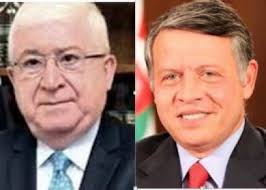 الرئيس العراقي وملك الاردن يبحثان تعزيز العلاقات بين البلدين