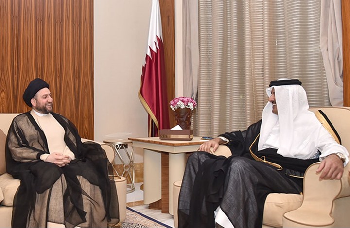امير قطر والحكيم يبحثان التعاون بين البلدين