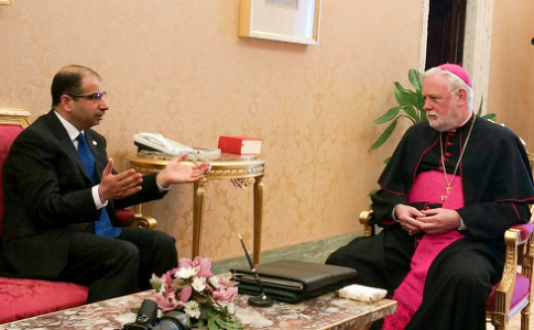 الجبوري يدعو الفاتيكان الى ضرورة تقديم الدعم الاغاثي لنازحي العراق