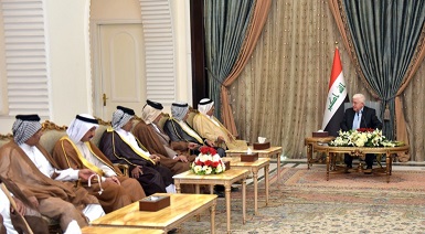 الرئيس العراقي يؤكد على اهمية دور العشائر في التصدي للارهاب