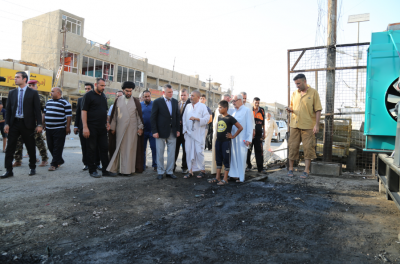 الاعرجي يتفقد موقع تفجير الشرطة الرابعة في بغداد