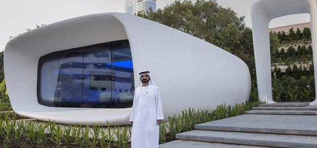 حاكم دبي يفتتح أول مكتب مطبوع بتكنولوجيا الطباعة ثلاثية الأبعاد