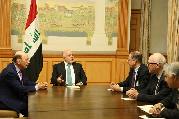 العبادي وروس يؤكدان على استمرار التعاون التجاري بين العراق والولايات المتحدة