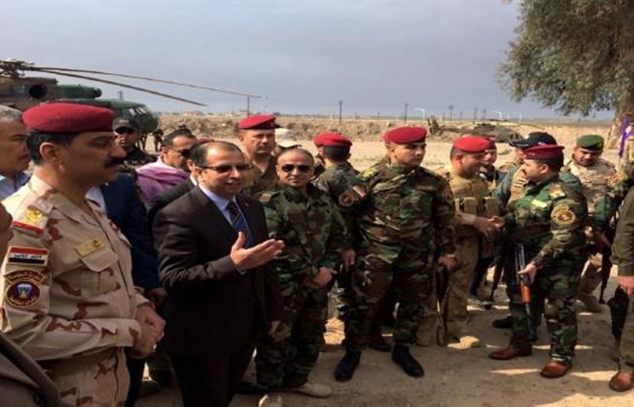 الجبوري يتفقد من مقر عمليات الشرطة الاتحادية أوضاع أيمن الموصل