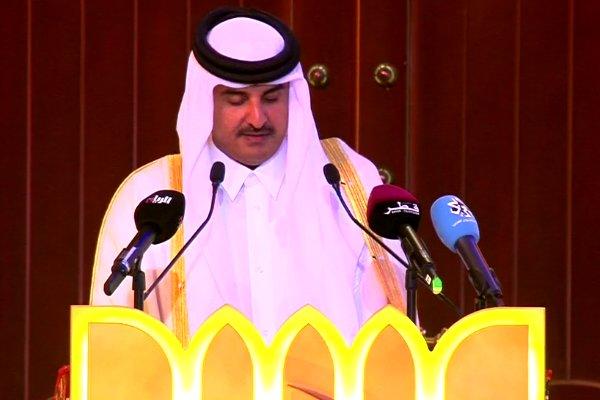 أمير قطر يدافع عن إيران ومشروعها الخبيث في المنطقة