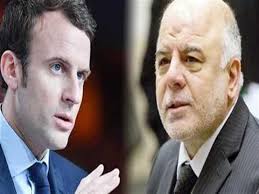 ماكرون يؤكد للعبادي موقف فرنسا الداعم لوحدة العراق