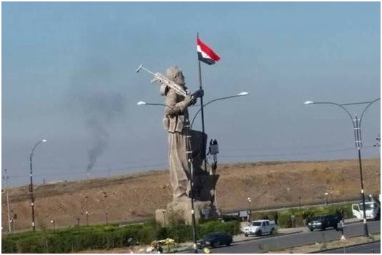 جدل حول رفع العلم العراقي فوق نصب البيشمركة في كركوك!