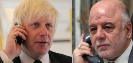 جونسون يؤكد للعبادي استمرار دعم بلاده للعراق