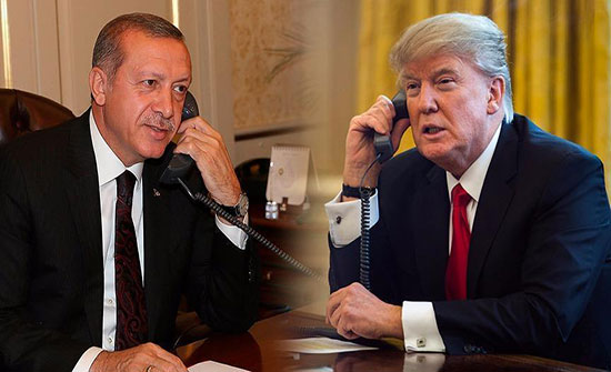 اردوغان يهاتف ترامب ويؤكد على التعاون والتنسيق مع واشنطن في الملف السوري