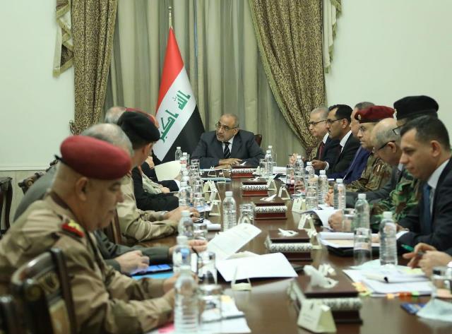 عبد المهدي يترأس اجتماعا للمجلس الوزاري للأمن الوطني
