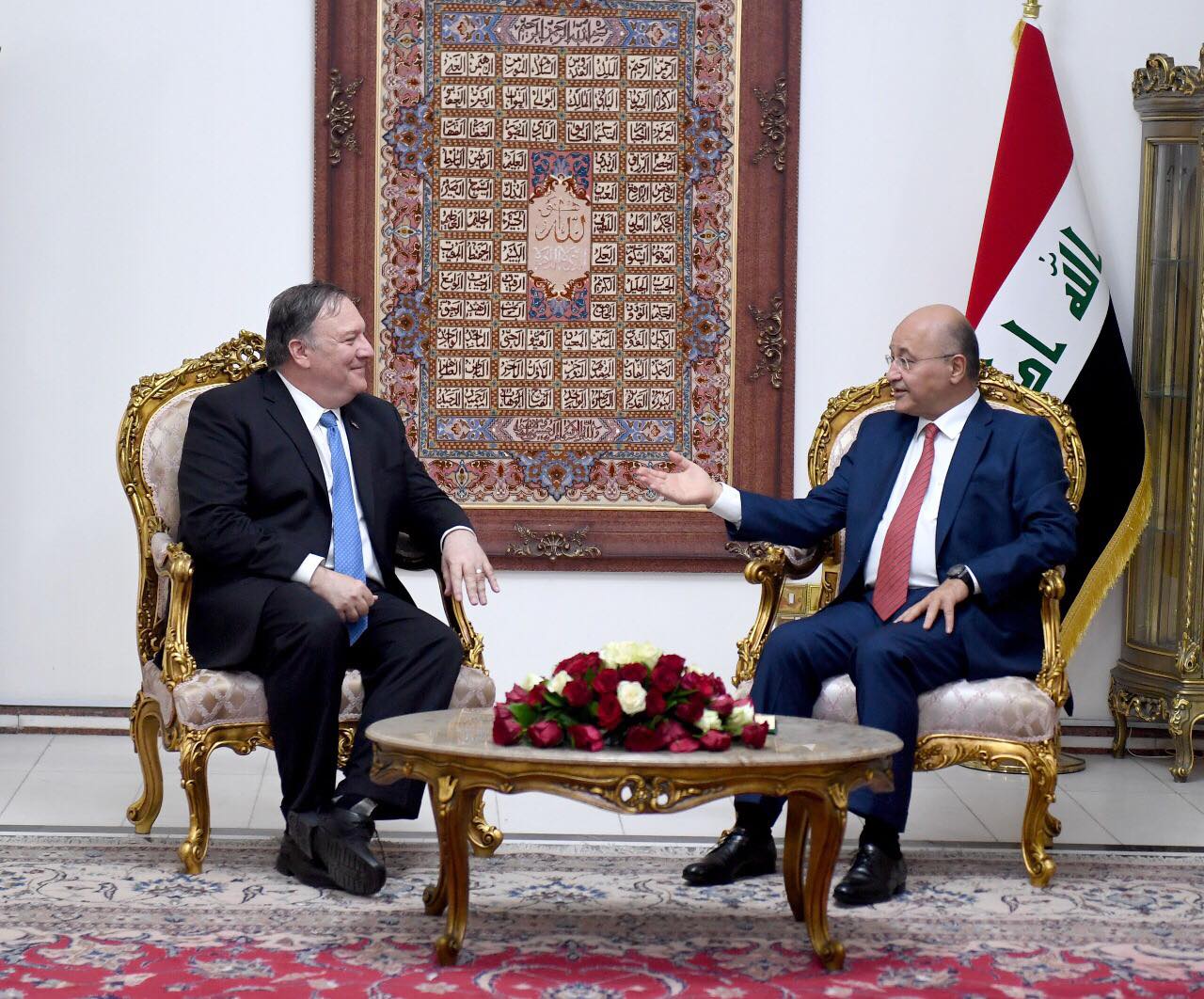 صالح لبومبيو:العراق حريص على علاقاته مع واشنطن بنفس مستوى الحرص مع طهران