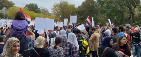 تظاهرة عراقية أمام البيت الأبيض لإيقاف قتل الشعب على يد قوات عبد المهدي وميليشياته