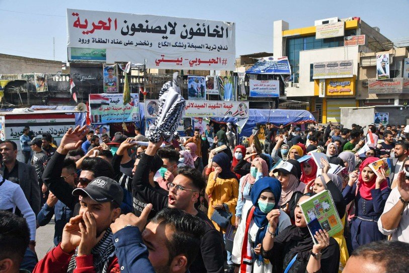 تظاهرات الناصرية مستمرة حتى تغيير النظام السياسي