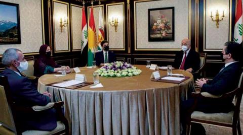 مصدر:صالح يجتمع بالرئاسات الكردية الثلاث في أربيل لبحث العلاقة بين بغداد وأربيل