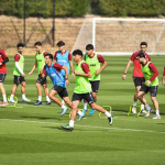 المنتخب الوطني العراقي يستعد تدريباً لمواجهة نظيره الإماراتي