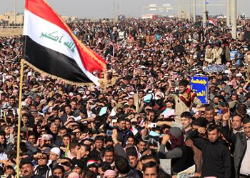 متظاهرو  الجمعة : الزحف السلمي إلى بغداد لأداء الصلاة الموحدة
