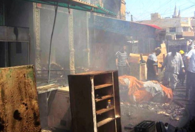 سقوط قنبرة هاون قرب جامع الخلاني