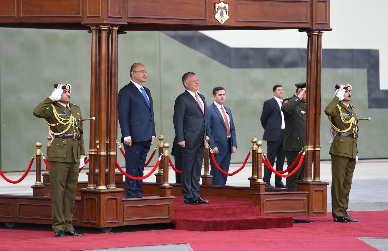 العاهل الأردني يستقبل الرئيس العراقي