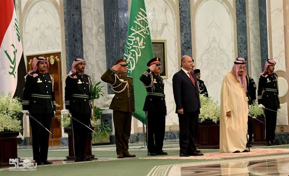 الملك سلمان يستقبل الرئيس العراقي برهم صالح