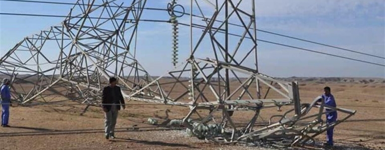 توقف خط كهرباء شمال سامراء نتيجة تفجير 3 أبراج