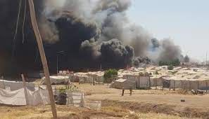 حزب إيزيدي يحمل حكومة مسرور مسؤولية حريق مخيم “شاريا”في دهوك