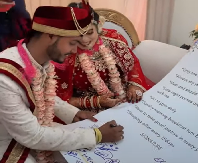 بنود غريبة في عقد زواج هندي