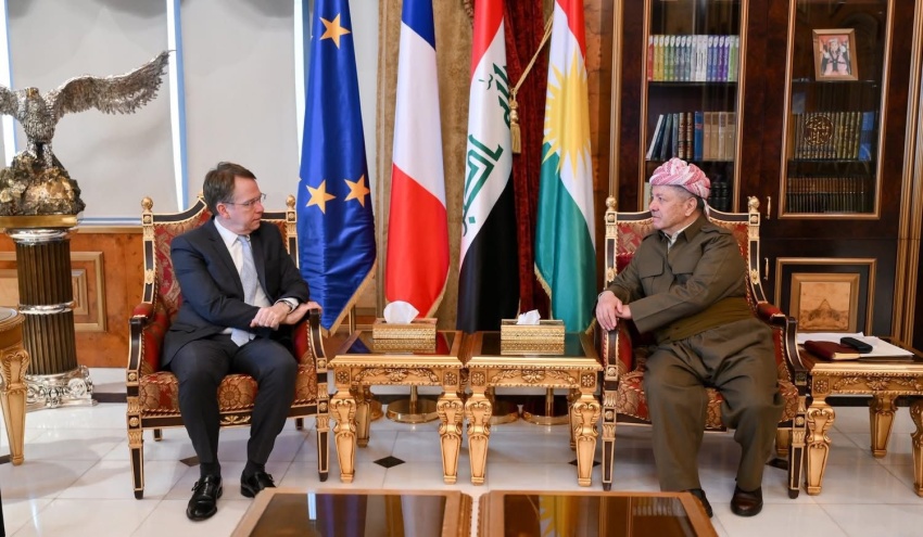البارزاني والسفير الفرنسي يبحثان تعزيز العلاقات بين باريس وأربيل