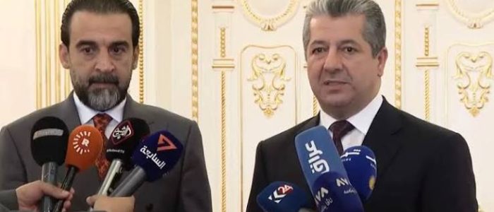 أربيل وبغداد على خط واحد… بارزاني والحلبوسي يجددان دعم حكومة الزيدي