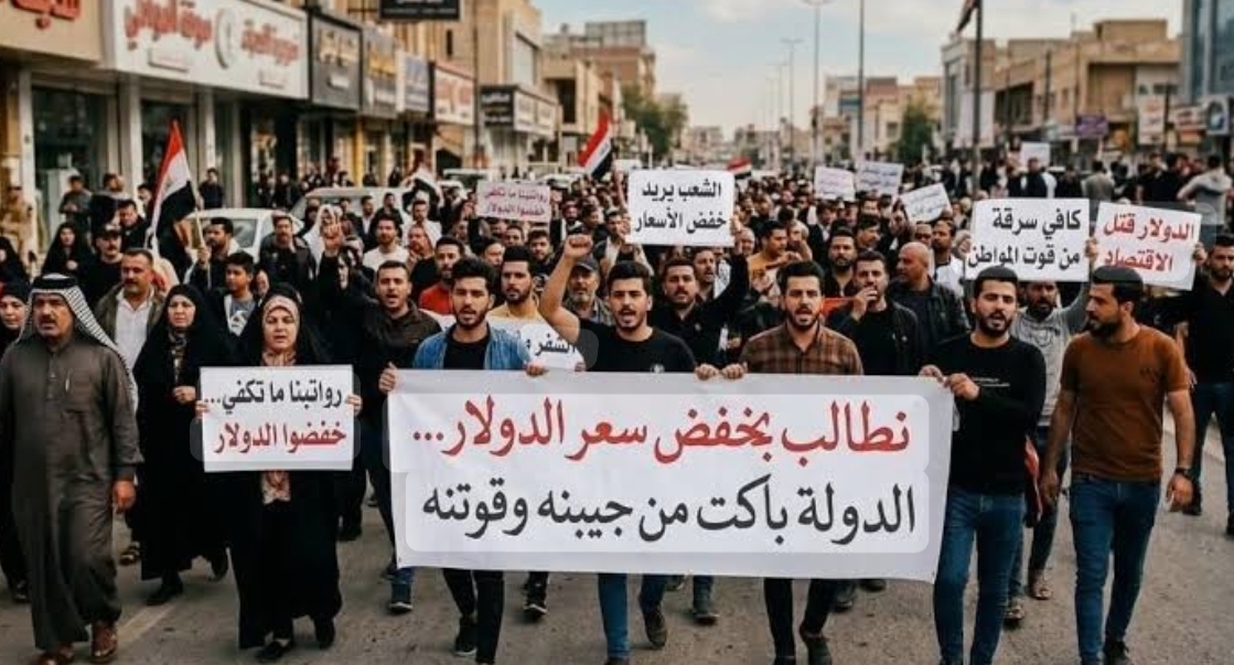 تظاهرات أمام البنك المركزي للمطالبة بإلغاء قرار رفع سعر الدولار